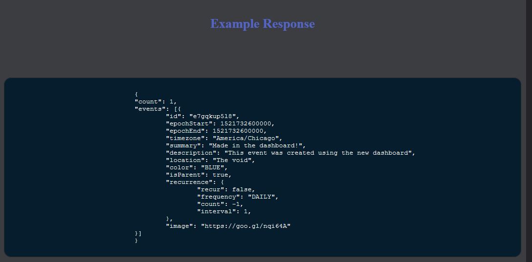DisCal Developer API Screenshot